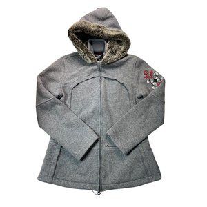 Women's Athleta Grey Wool Hooded Jacket
